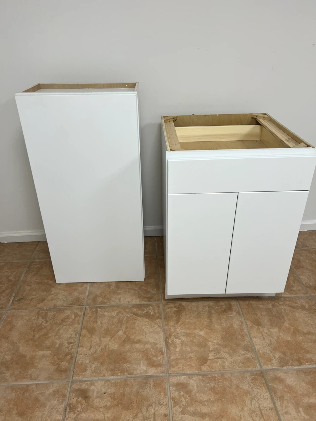 Cubic White Kitchen Cabinet Base and Tall Unit
