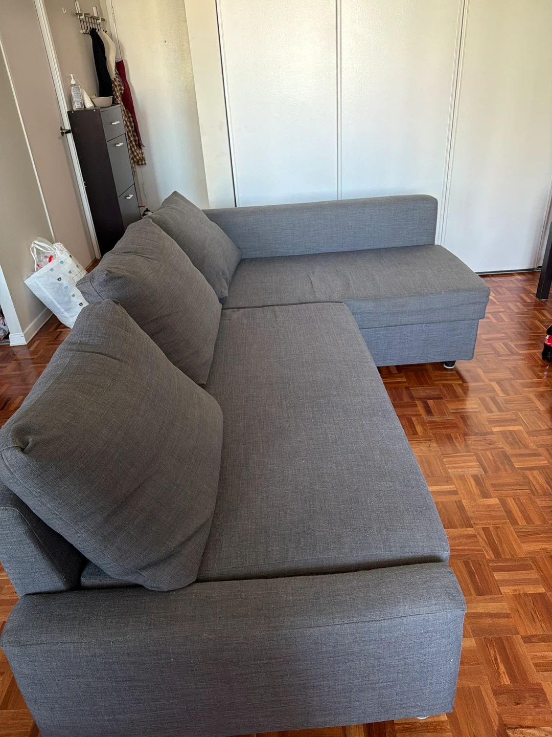 Grey IKEA Friheten Sofa Bed with Storage - photo 3
