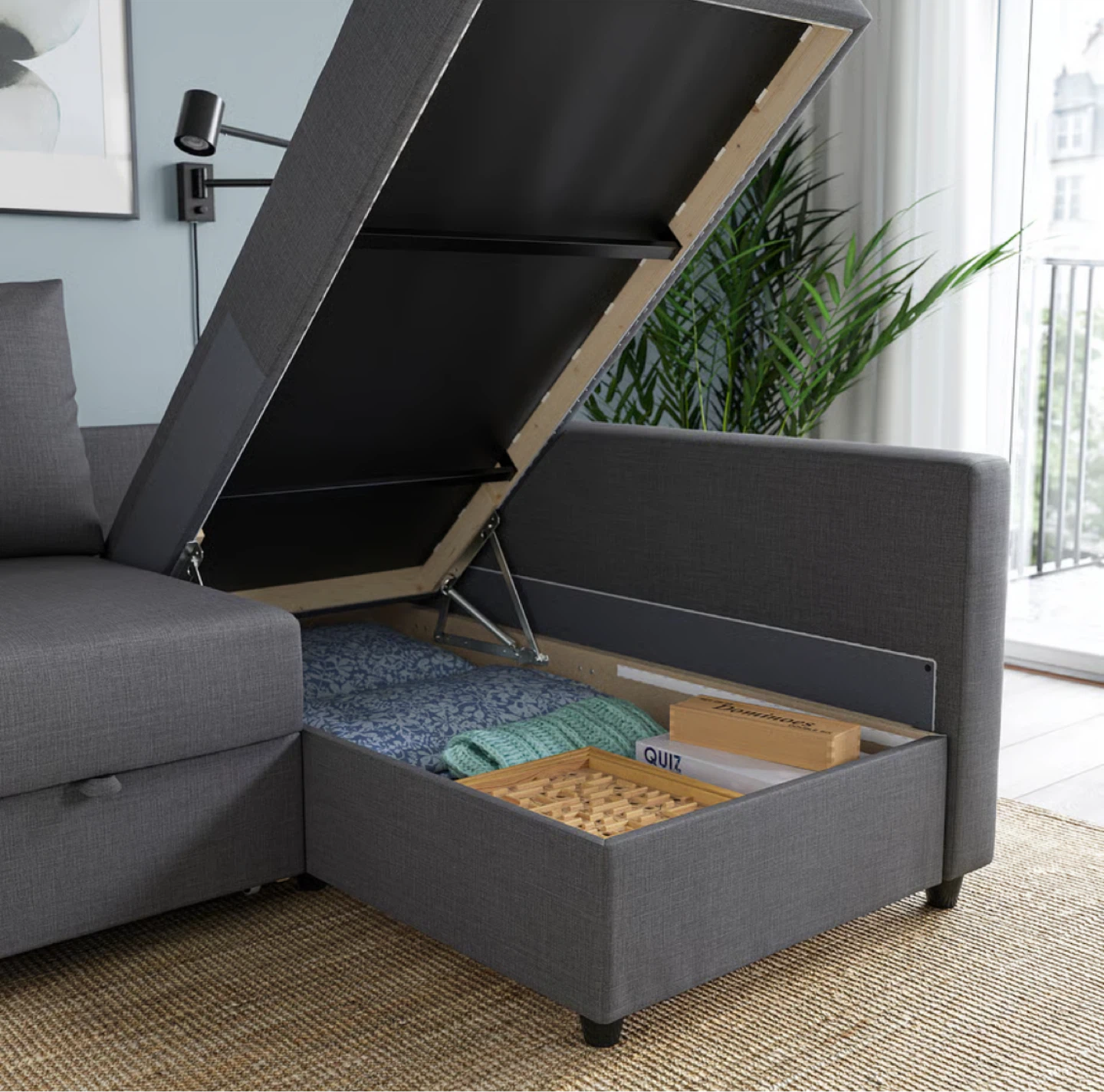Grey IKEA Friheten Sofa Bed with Storage - photo 4