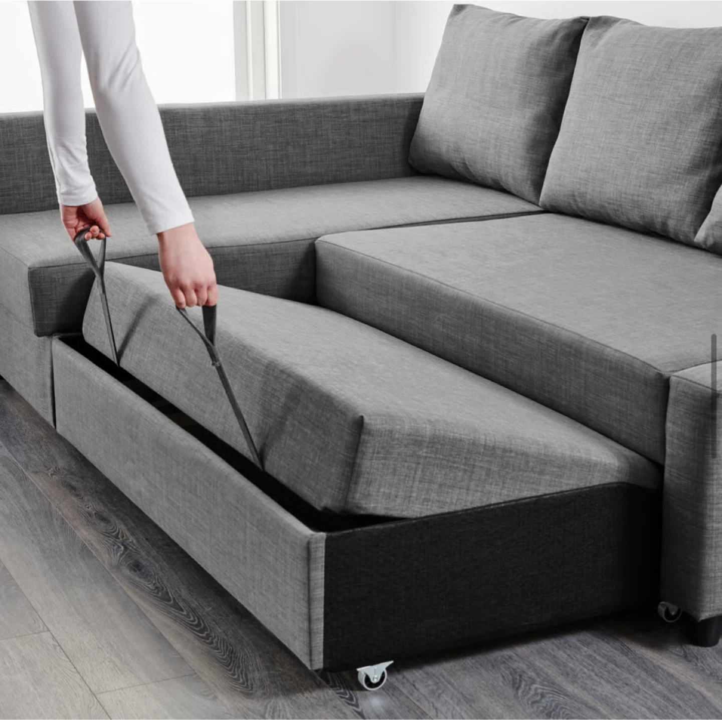 Grey IKEA Friheten Sofa Bed with Storage - photo 5