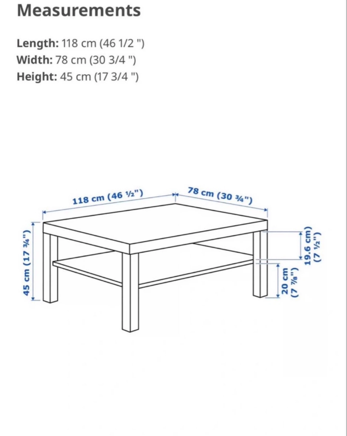 Coffee Table with Shelf - Dark Brown - photo 2