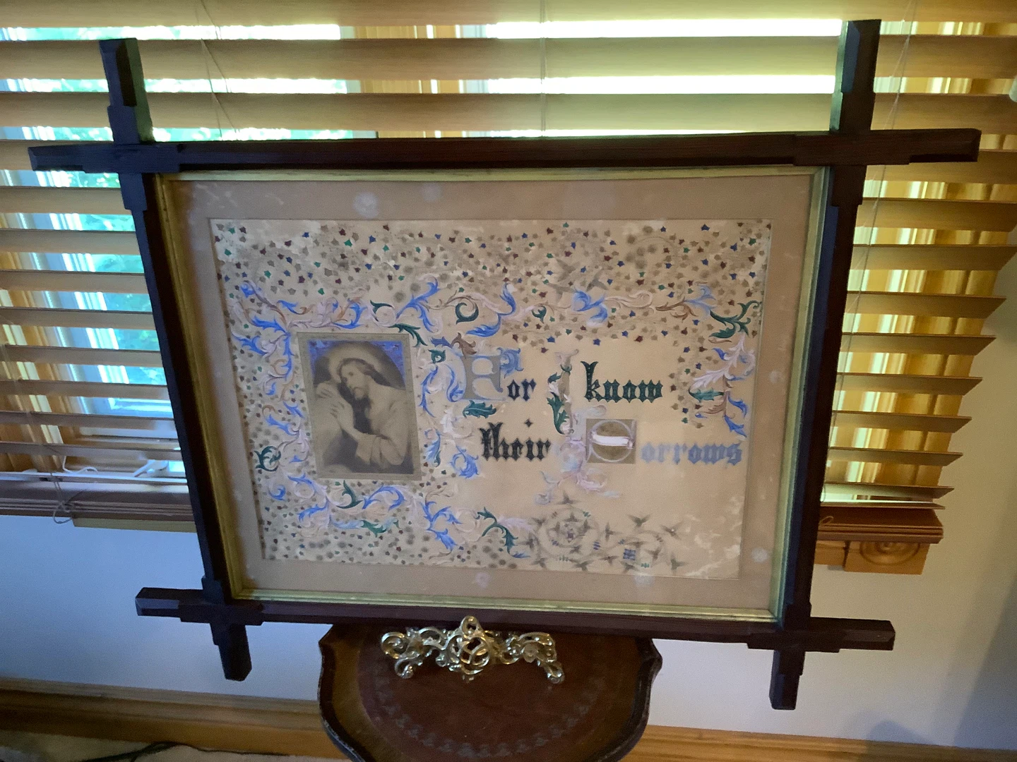 Vt Calligraphy Print Old Testament Quote Tramp Art Wd Frame 🐞