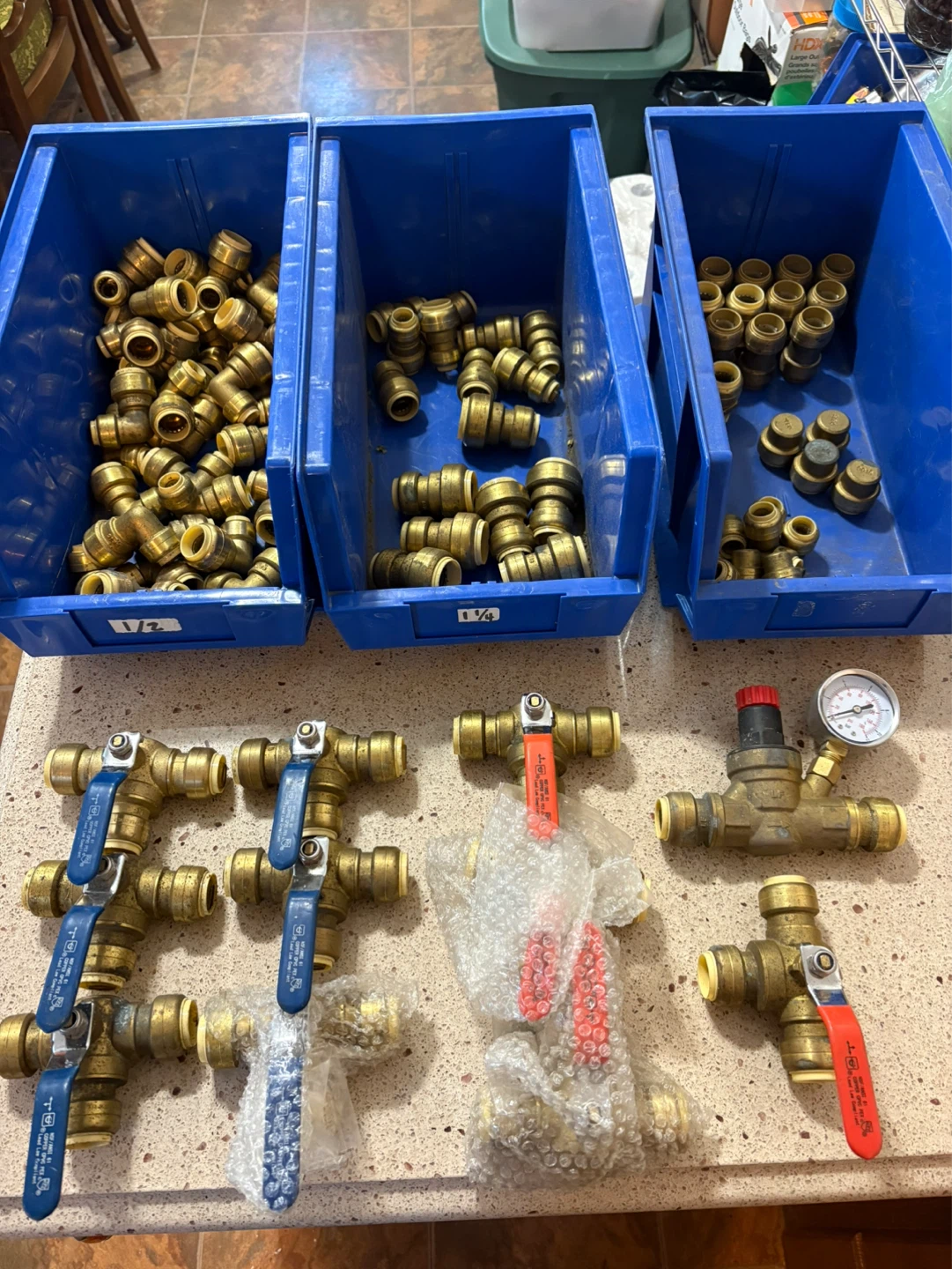 Brass Push-to-Connect Plumbing Fittings (Prices in AD)