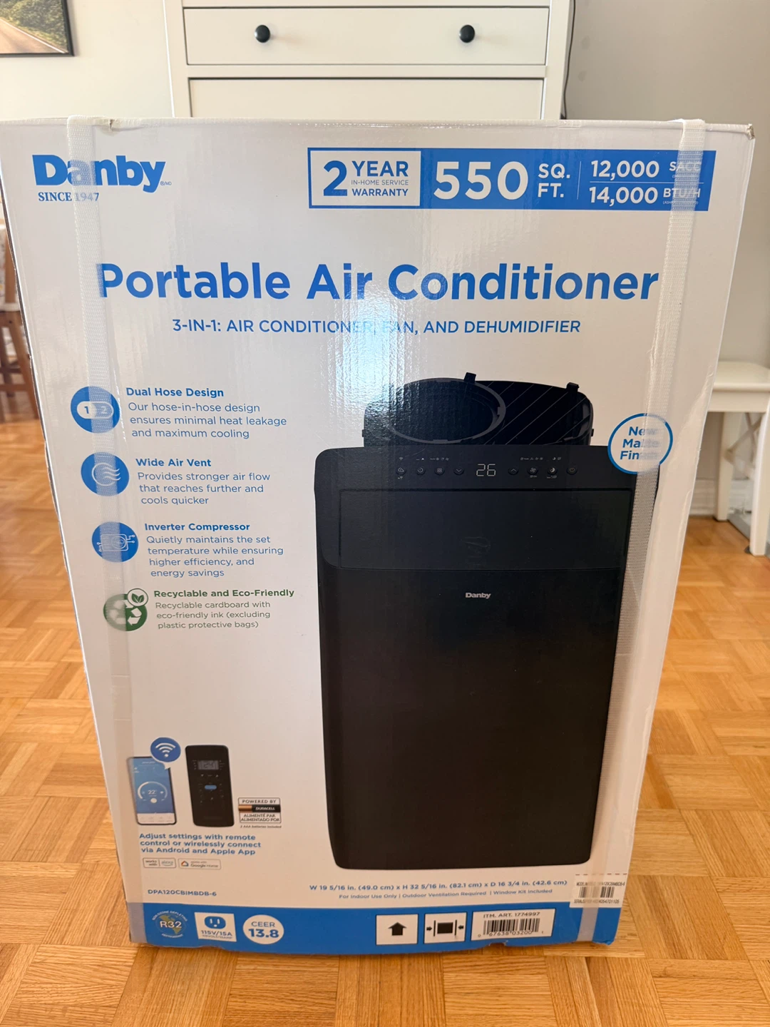 Danby Portable Air Conditioner 550 SQ FT 12000 BTU