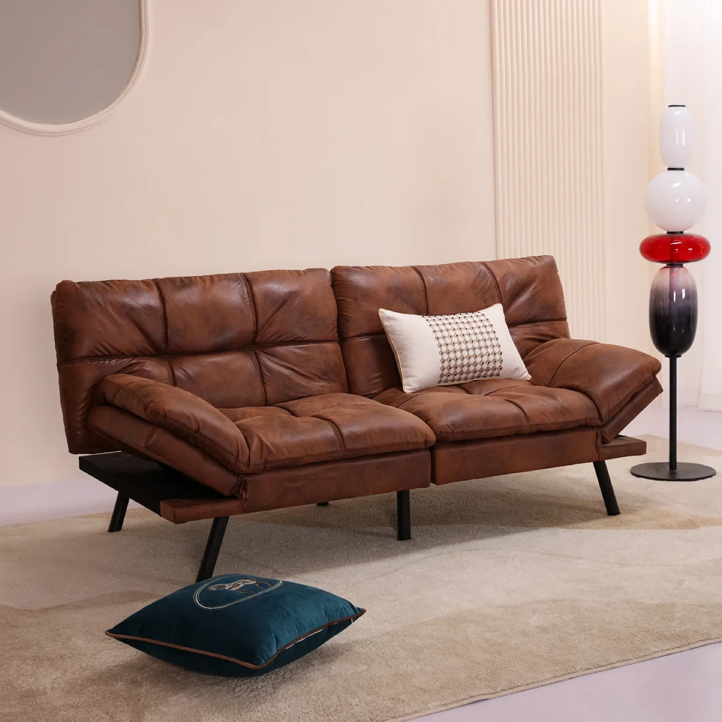 Corrigan Studio 71" Convertible Faux Leather Futon - photo 2