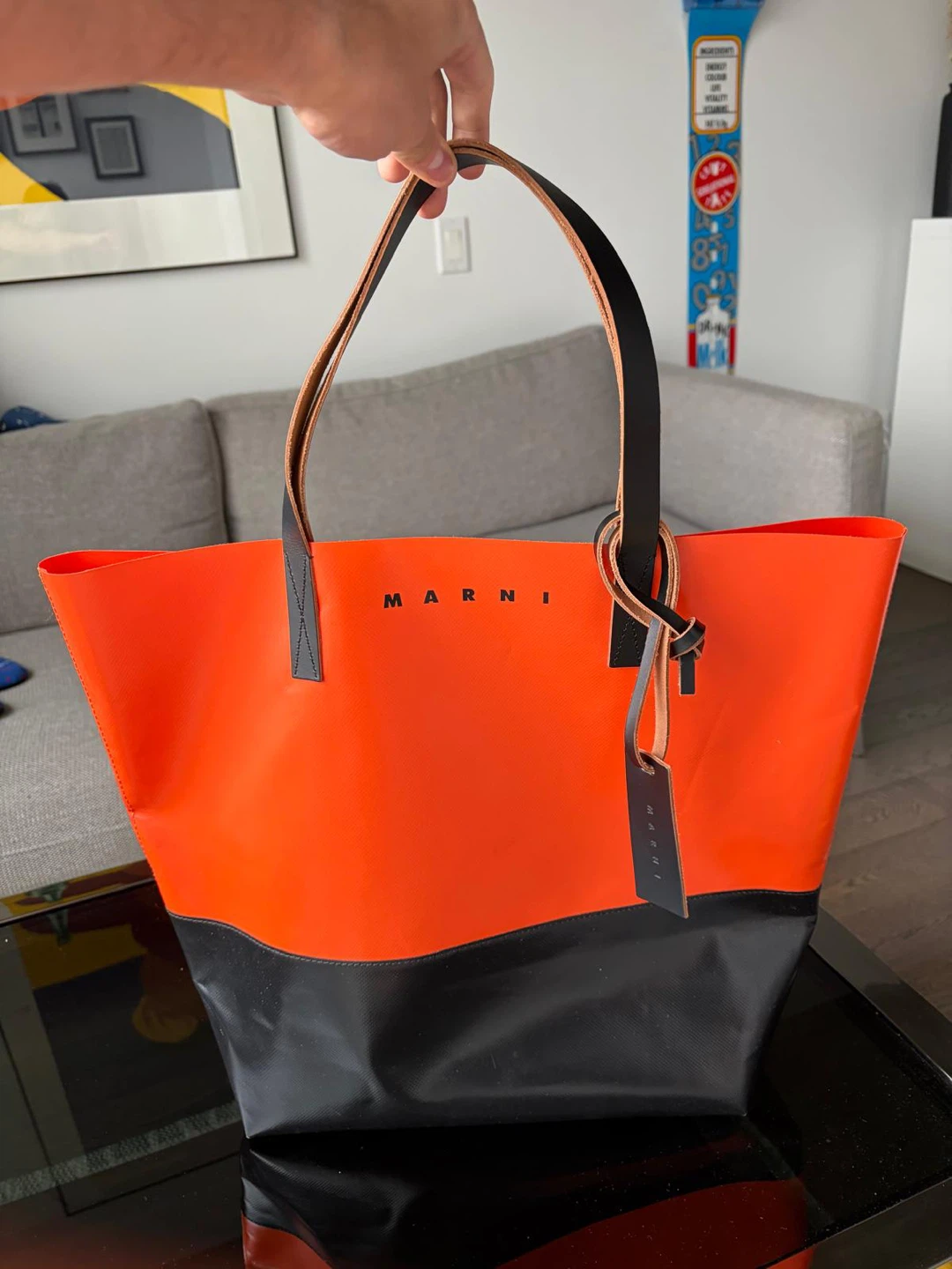 MARNI Orange & Black Tote Bag