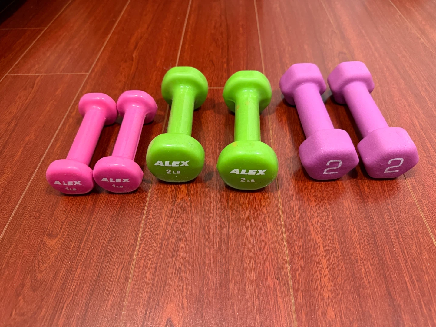 Set of Alex Dumbbells (1lb, 2lb, 2lb)