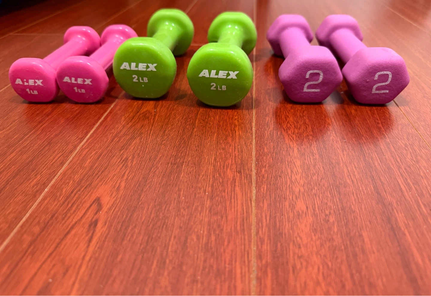 Set of Alex Dumbbells (1lb, 2lb, 2lb) - photo 2