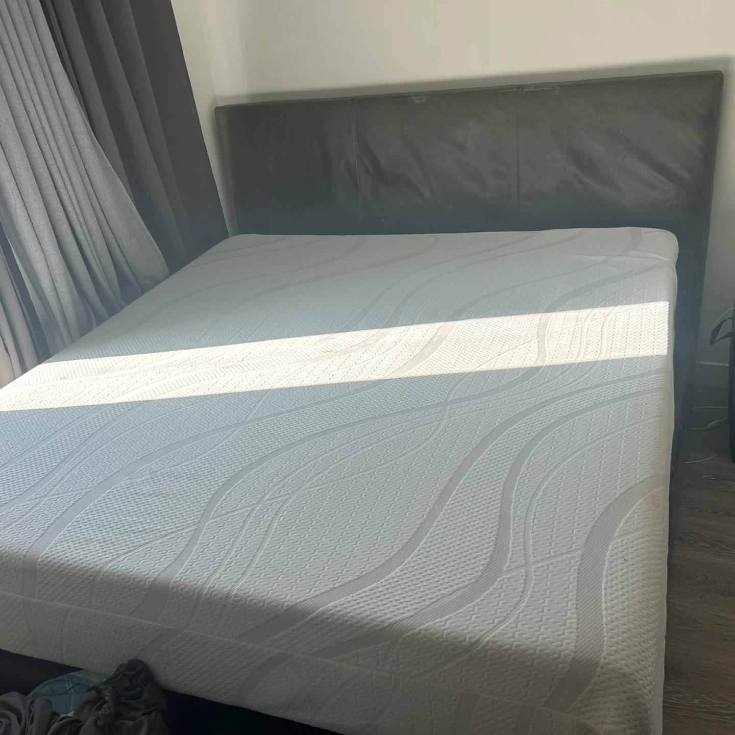 King size bed with mattress and frame - photo 2