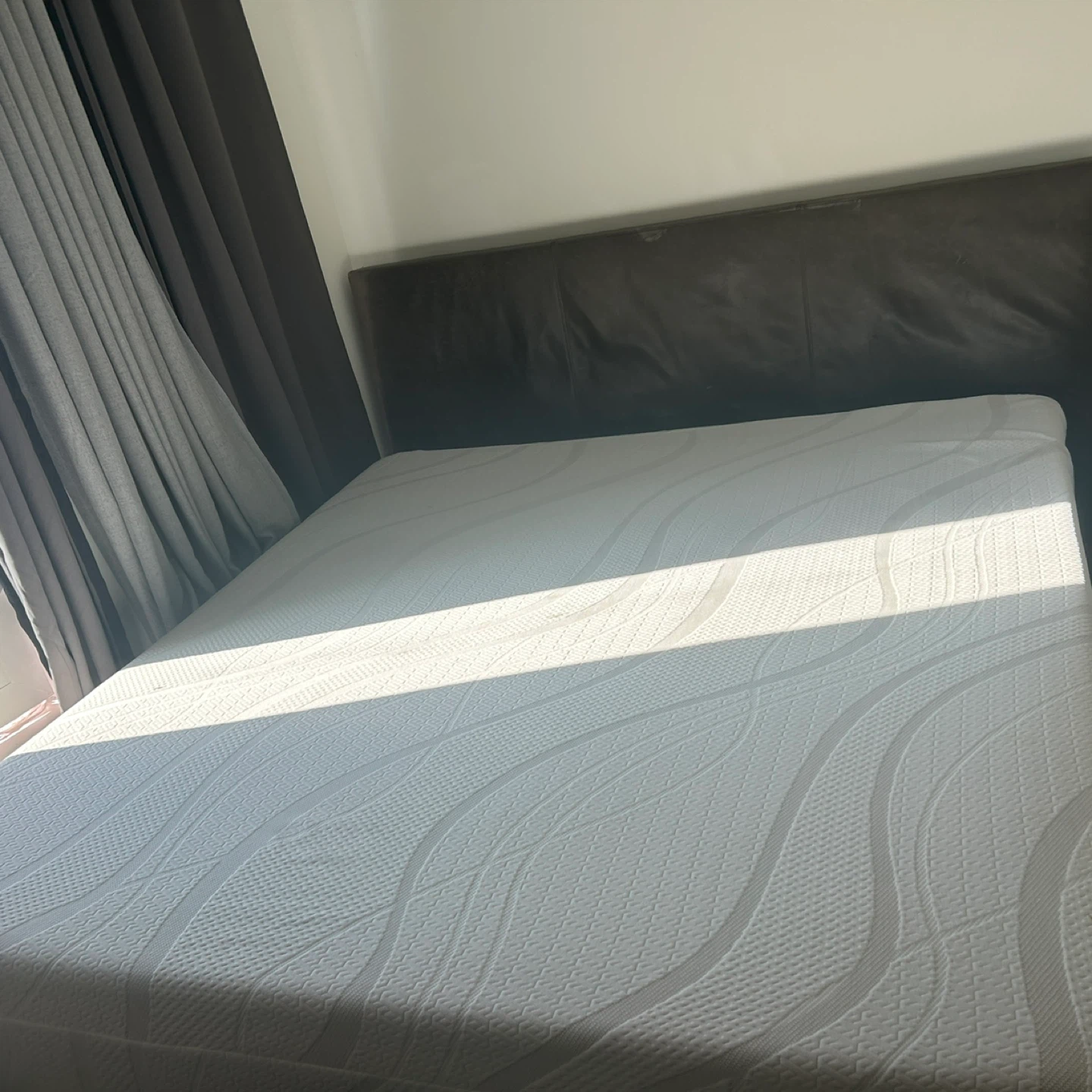 King size bed with mattress and frame