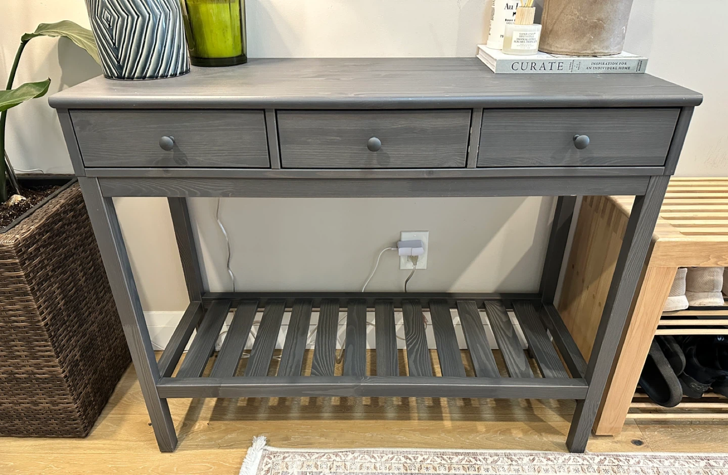 Solid Pine Storage Bench & Console Table - photo 2