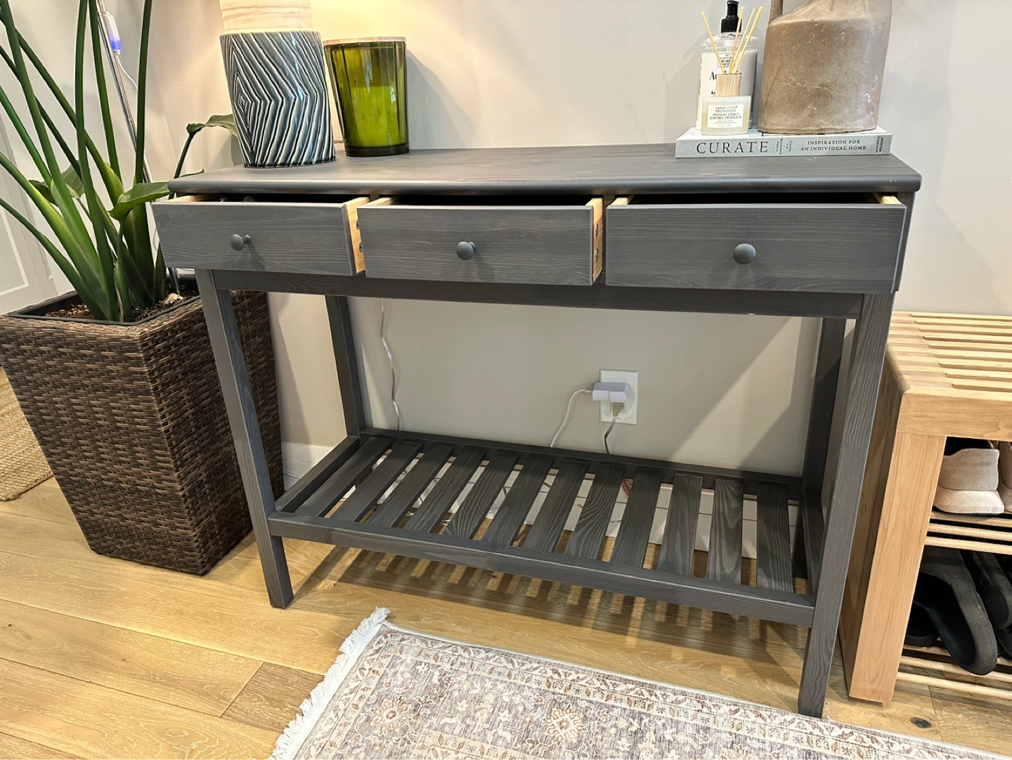Solid Pine Storage Bench & Console Table - photo 3