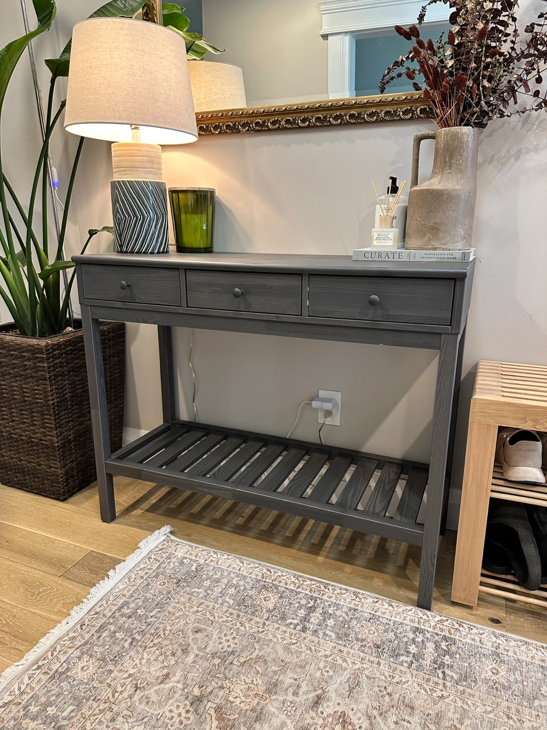 Solid Pine Storage Bench & Console Table