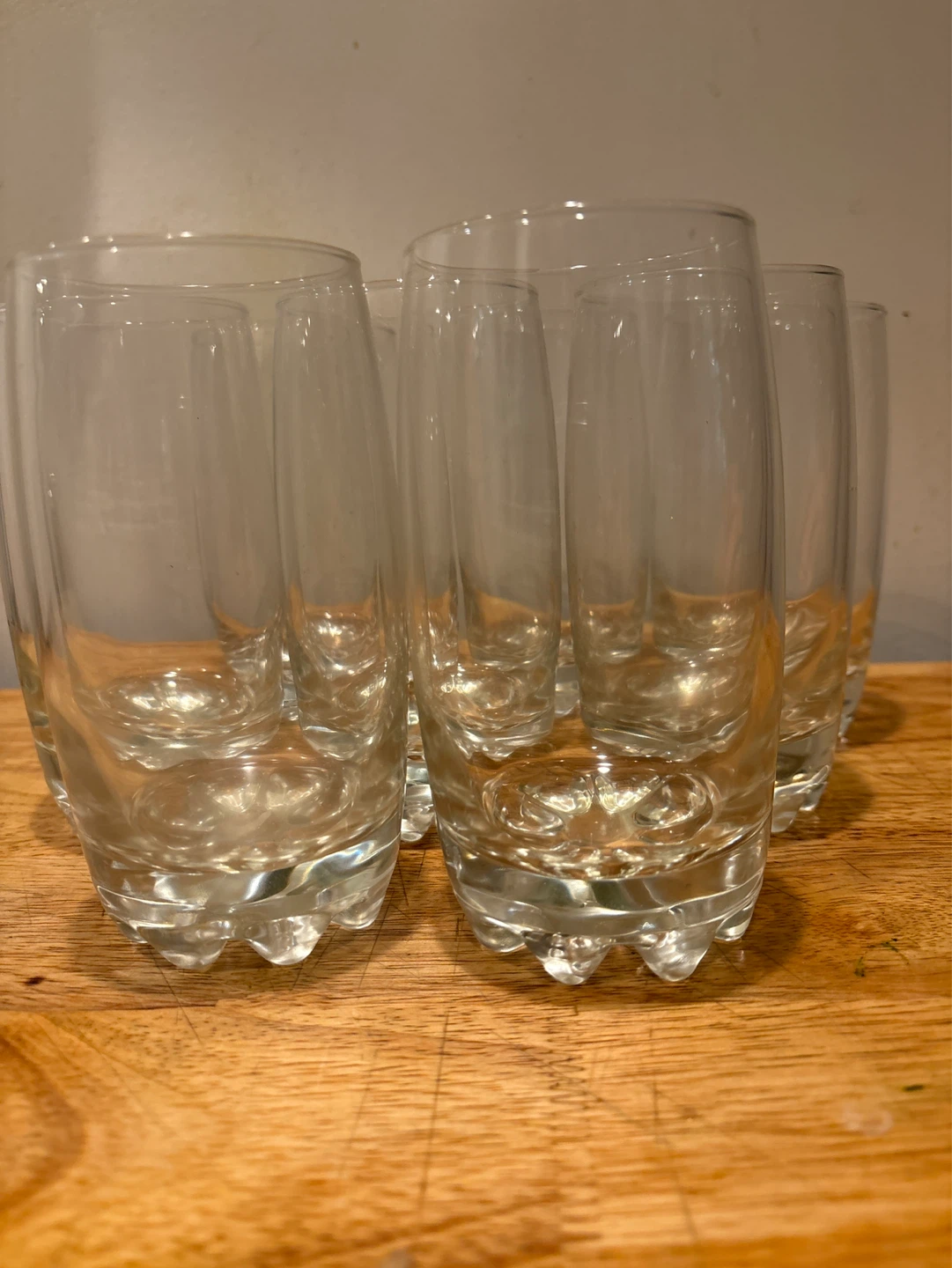 Set of 8 Clear Glass Tumblers