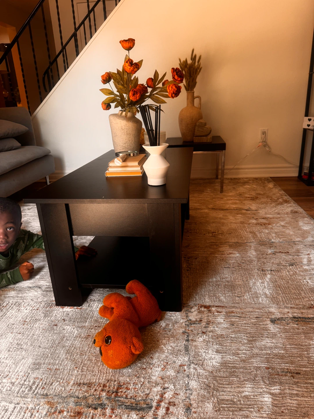 Black Coffee Table with Shelf - photo 2