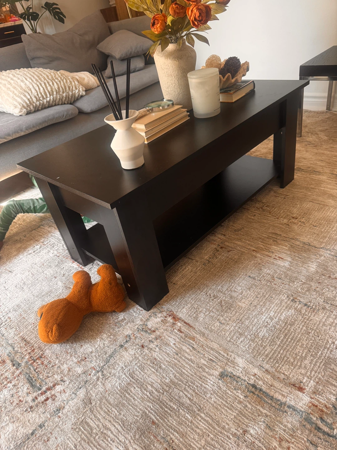Black Coffee Table with Shelf - photo 4