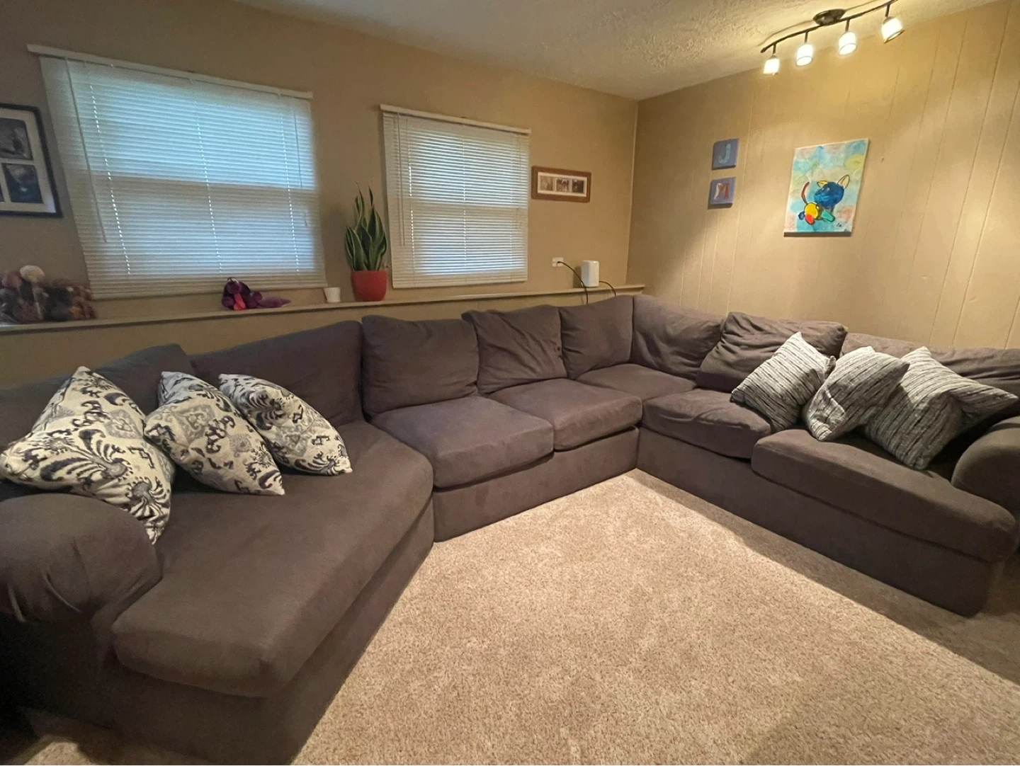 Large Blue gray Sectional Sofa