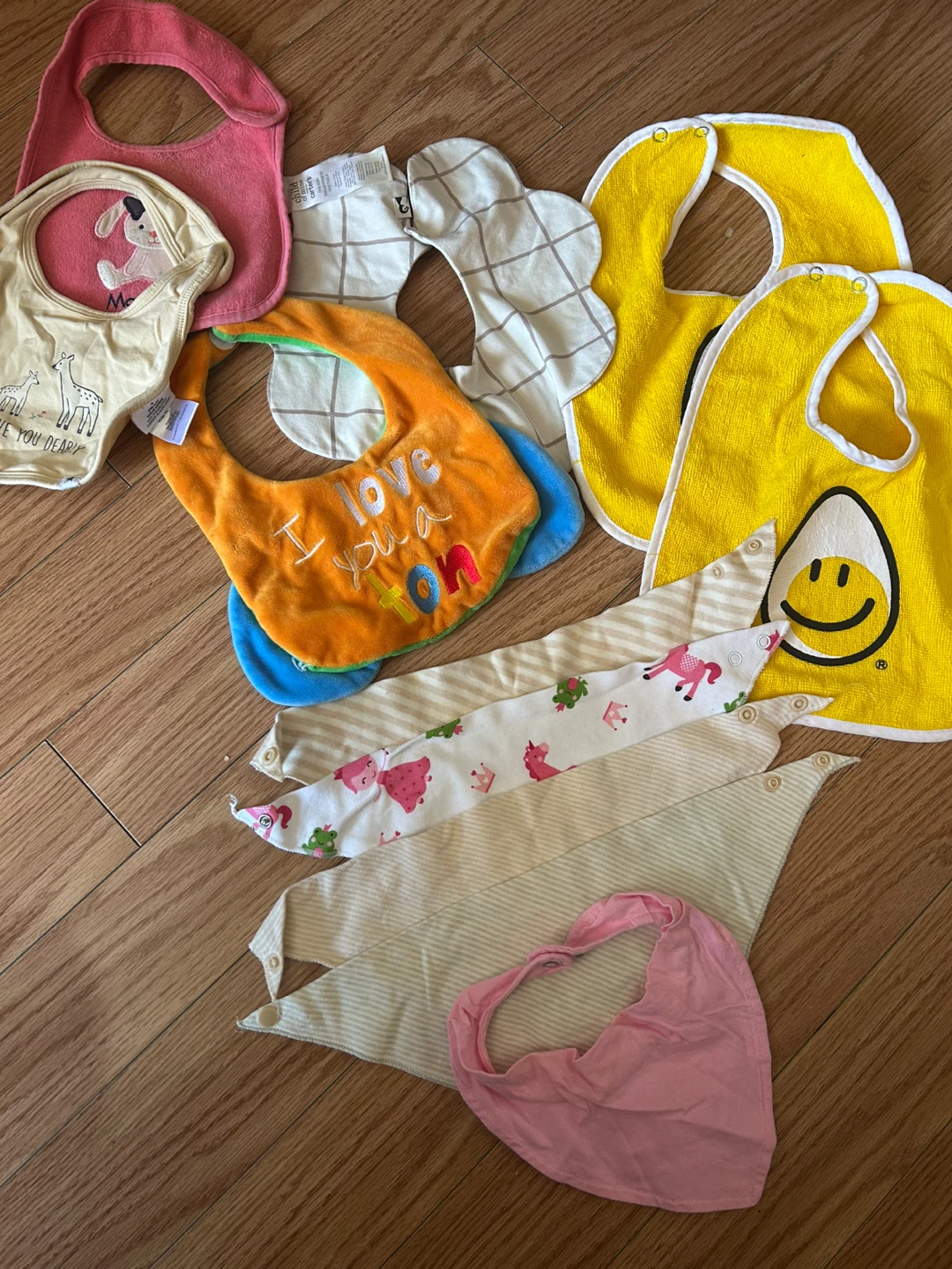 11pcs Baby Bibs - some are new.