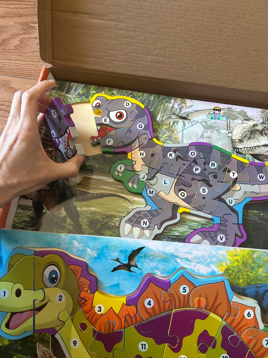 Brand New 2 in 1 Wooden Dinosaur Puzzles for Kids - photo 4