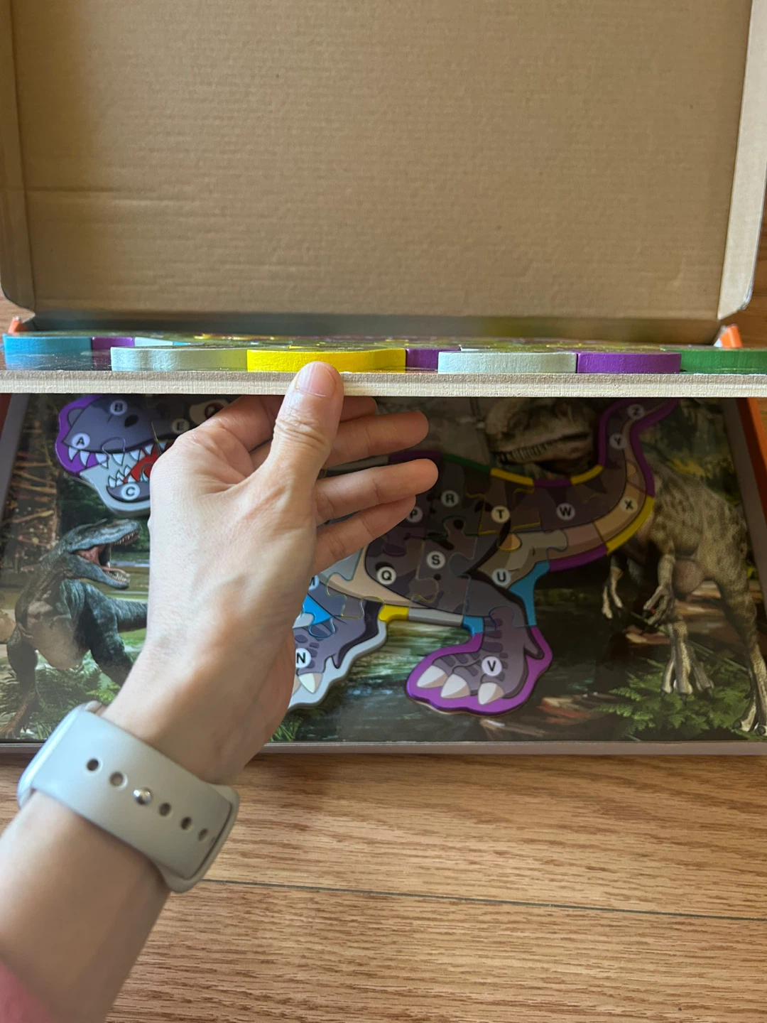 Brand New 2 in 1 Wooden Dinosaur Puzzles for Kids - photo 5