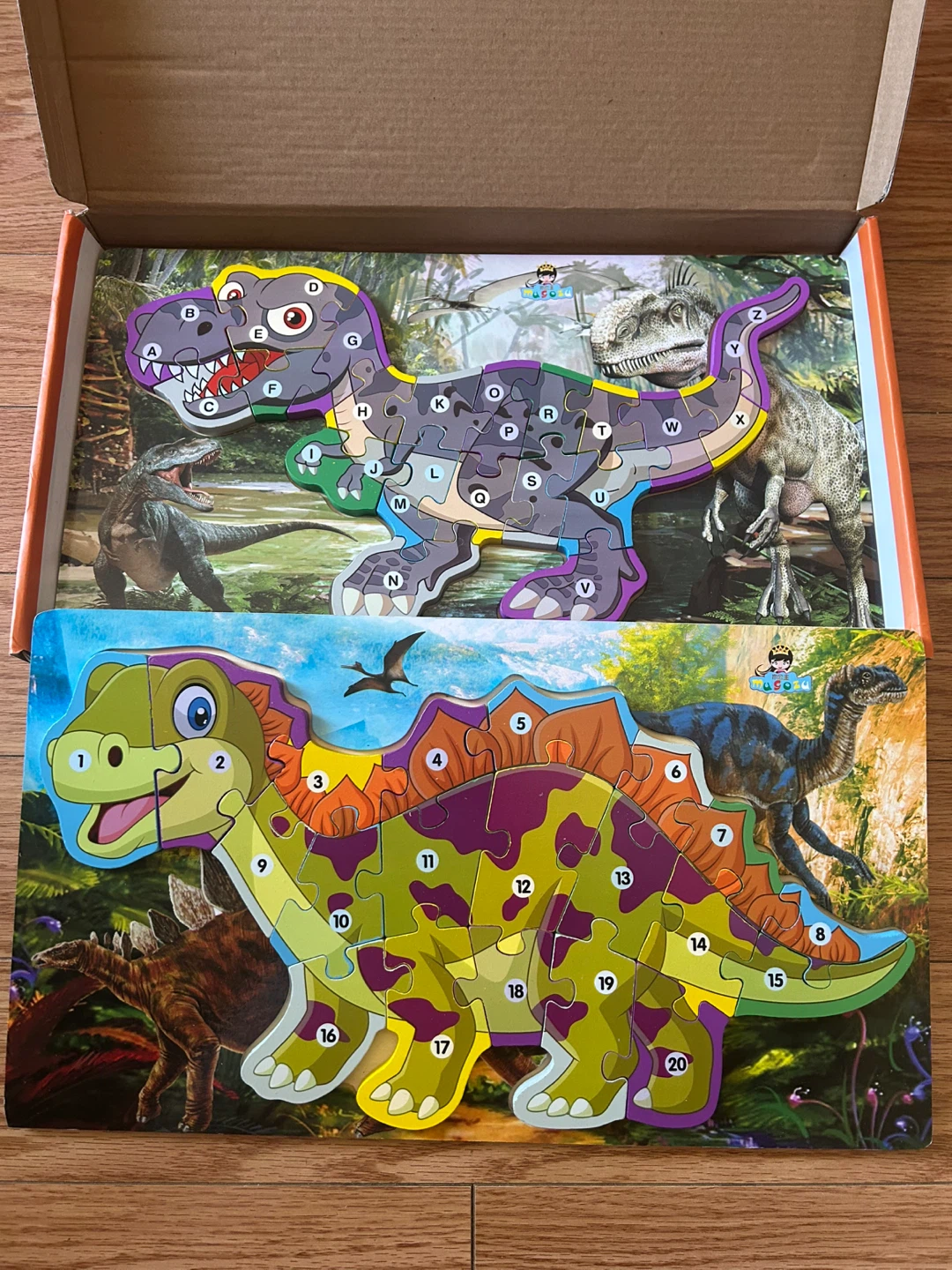 Brand New 2 in 1 Wooden Dinosaur Puzzles for Kids - photo 2