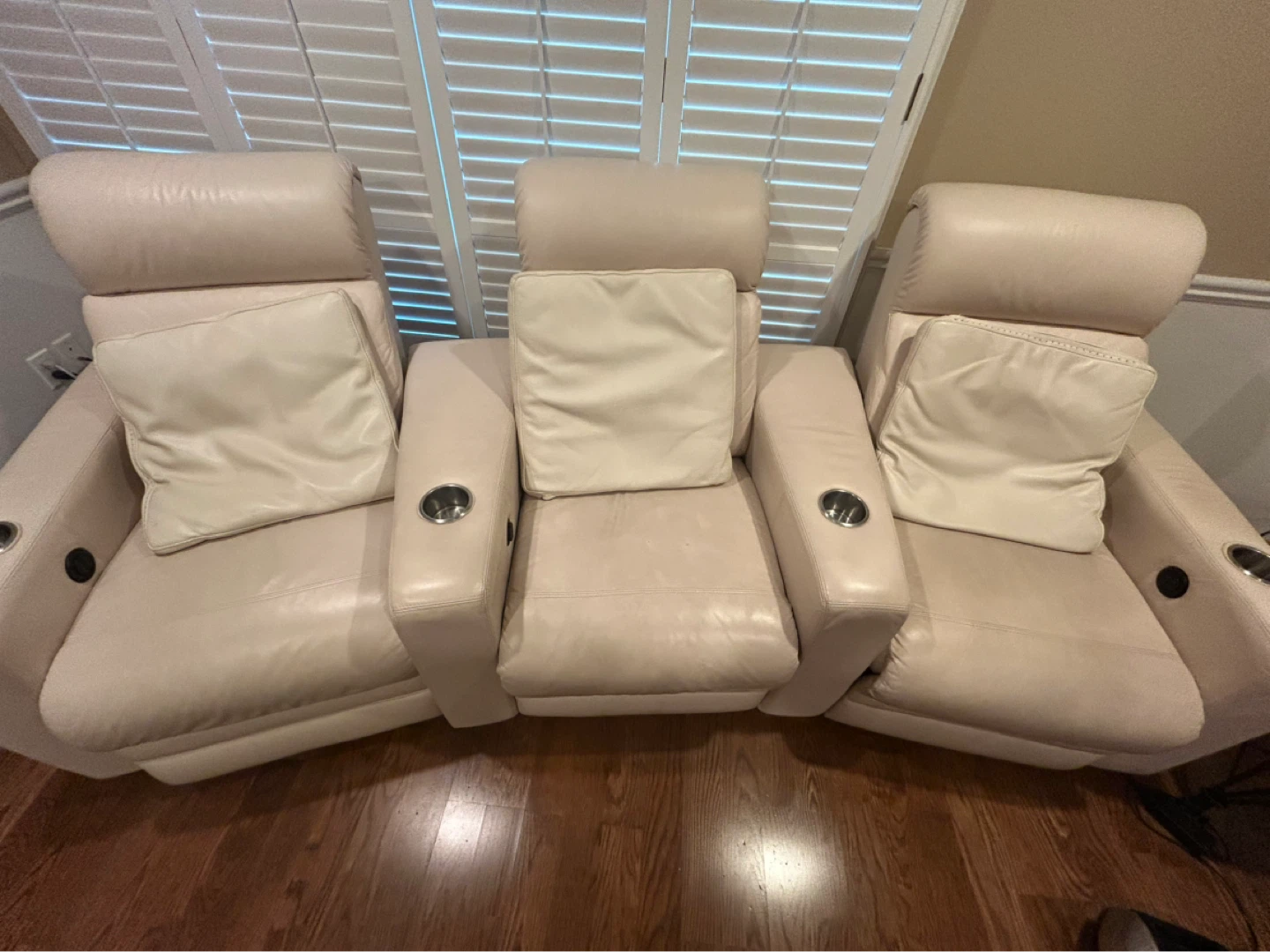 3-Seat Leather Reclining Home Theatre Seating Set