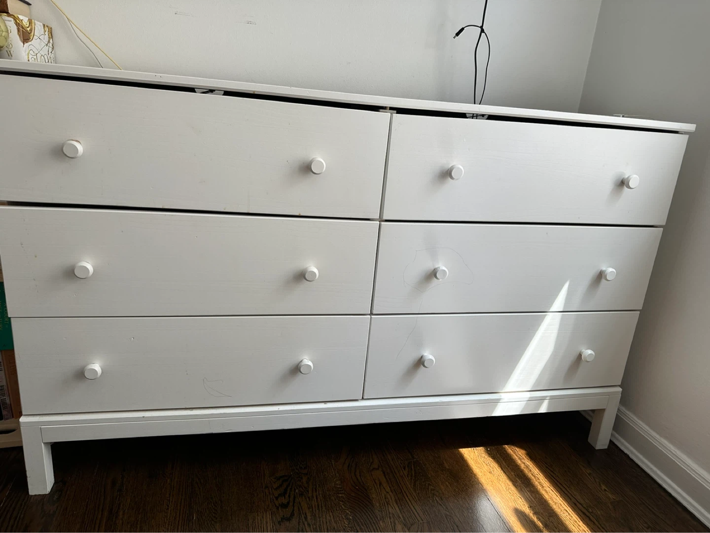 White 6-Drawer Dresser pine - photo 3