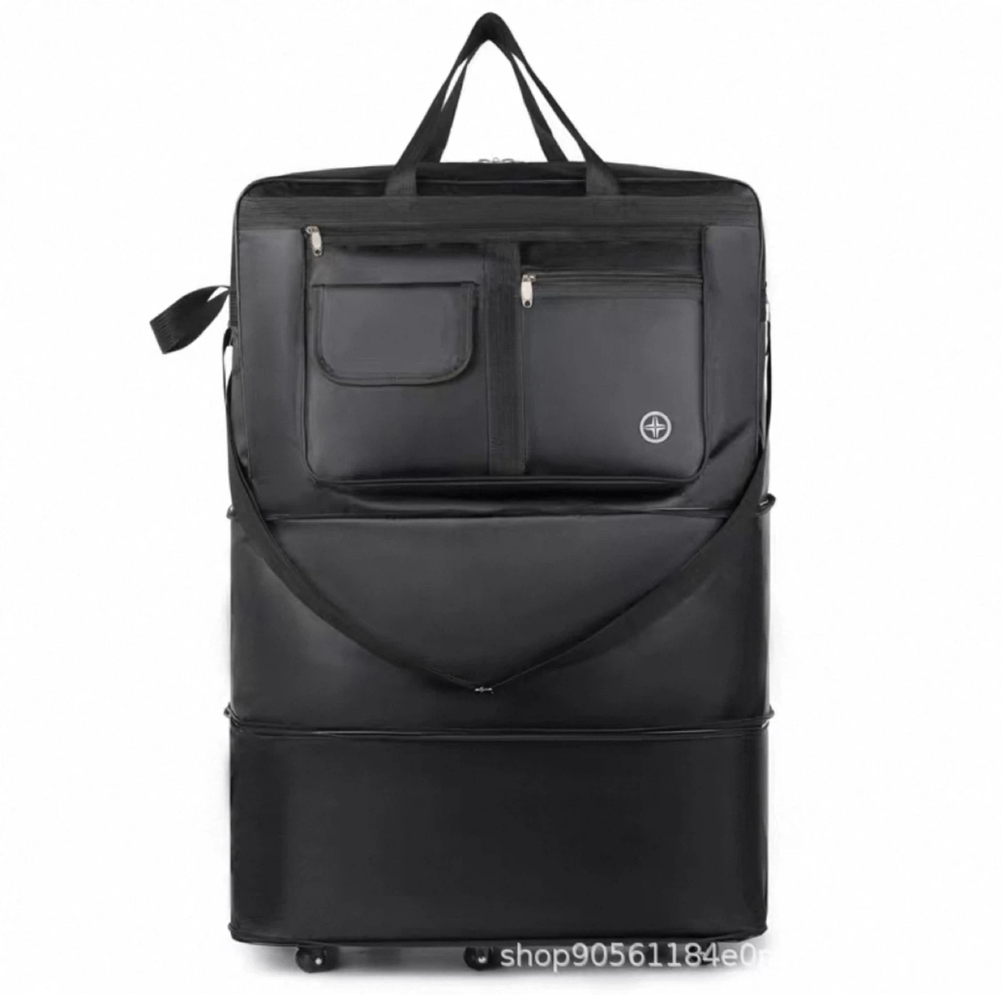 Black Rolling Duffel Bag with Wheels