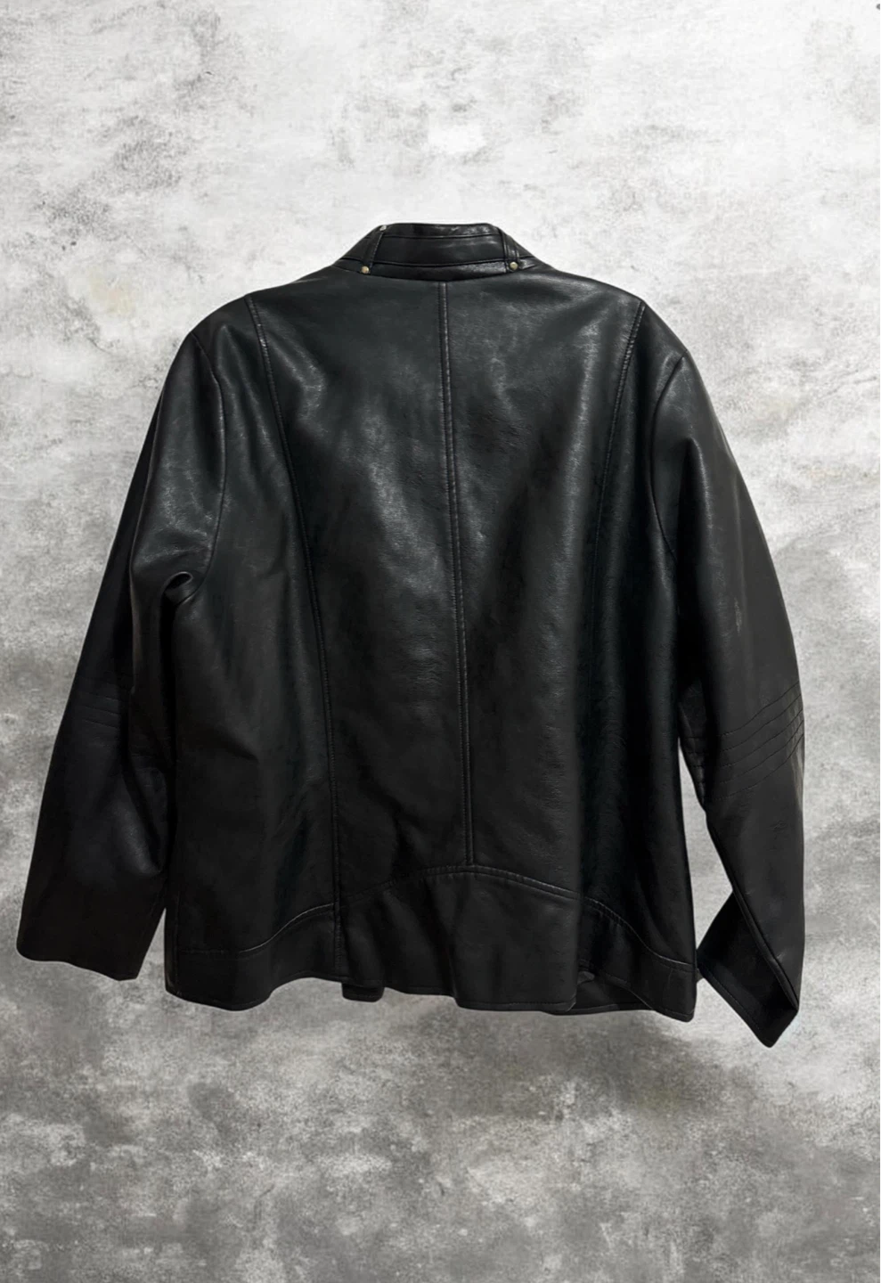New Look Black Faux Leather Jacket 1X - photo 2