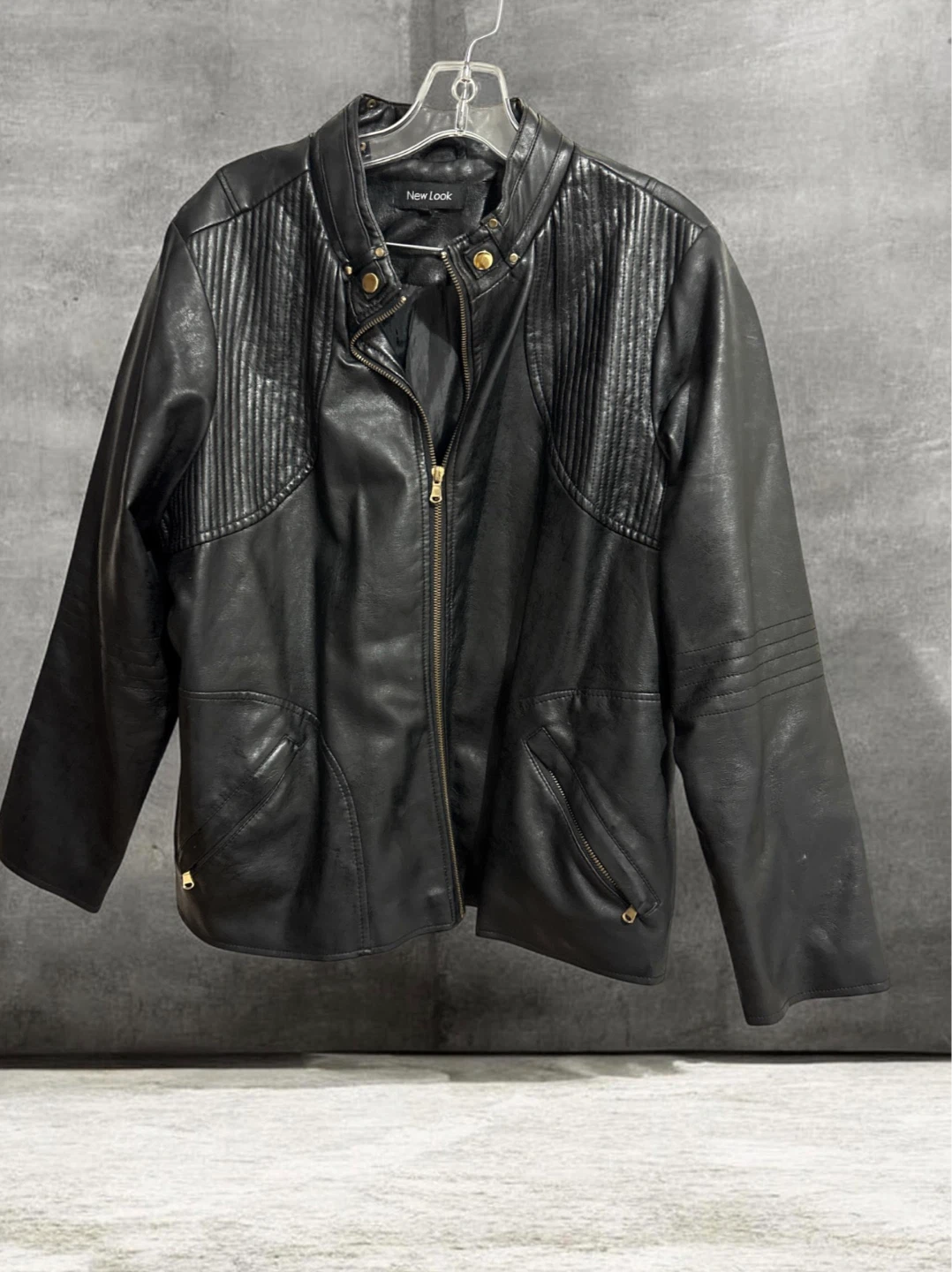 New Look Black Faux Leather Jacket 1X