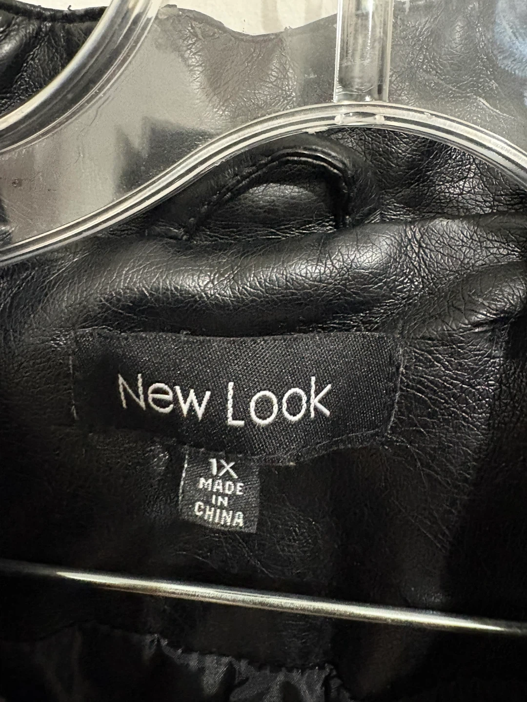 New Look Black Faux Leather Jacket 1X - photo 3