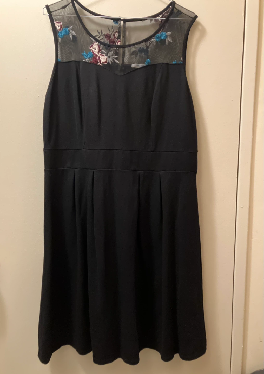 Ricki's Black Embroidered Mesh Neckline Dress
