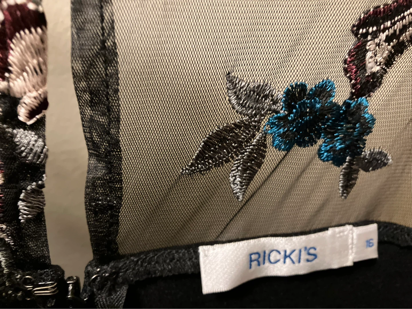 Ricki's Black Embroidered Mesh Neckline Dress - photo 4