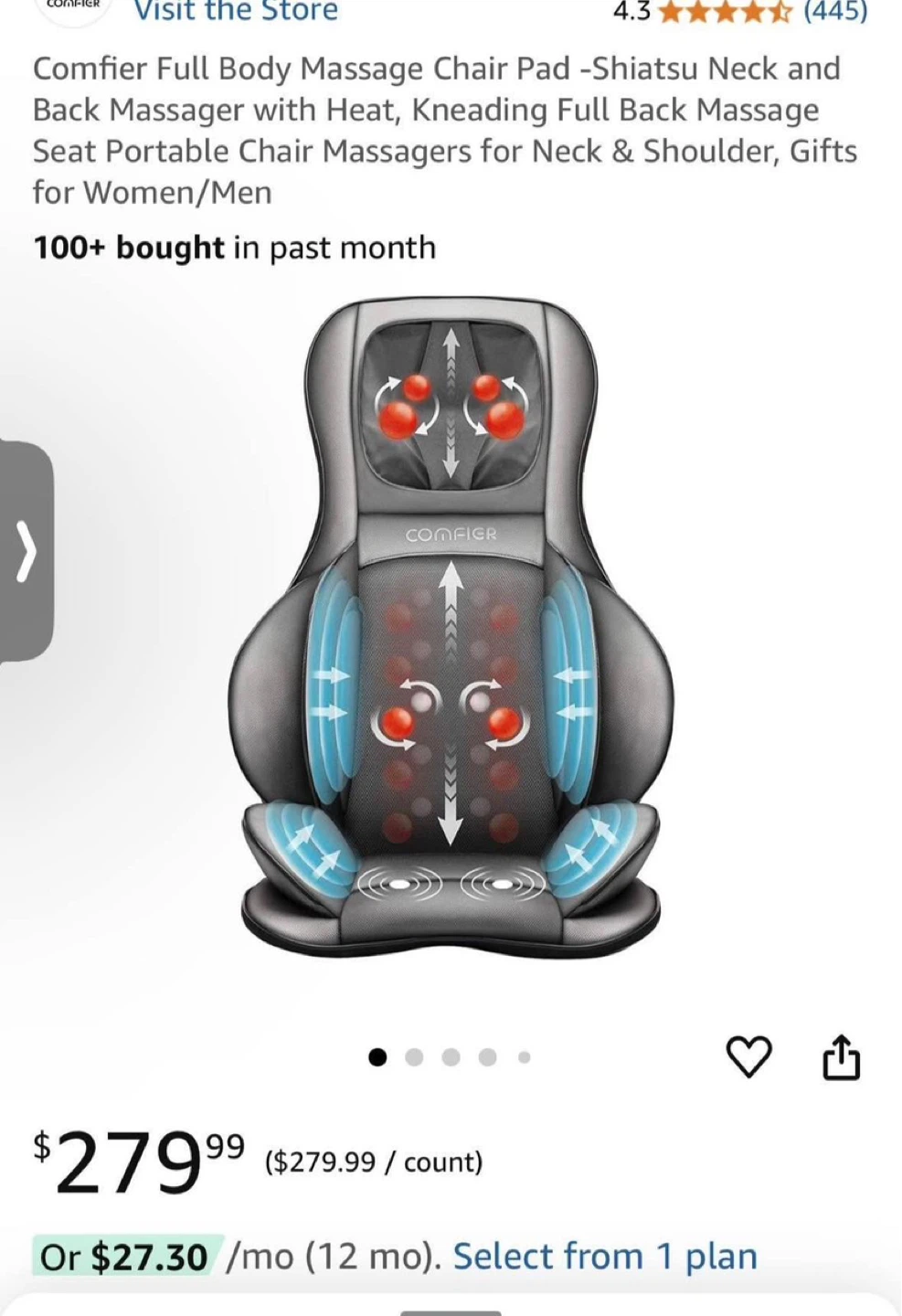 Comfier Full Body Massage Chair Pad