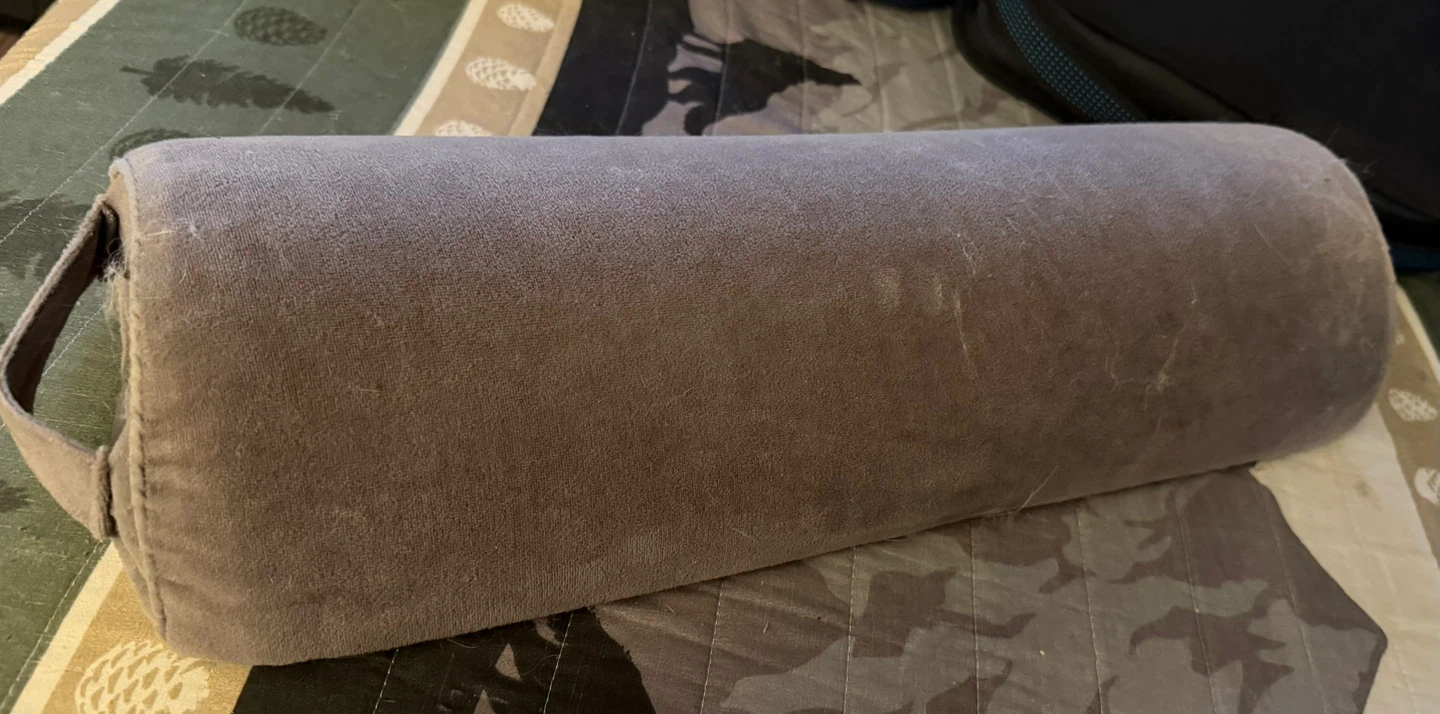 Gray Bolster Pillow with Handle