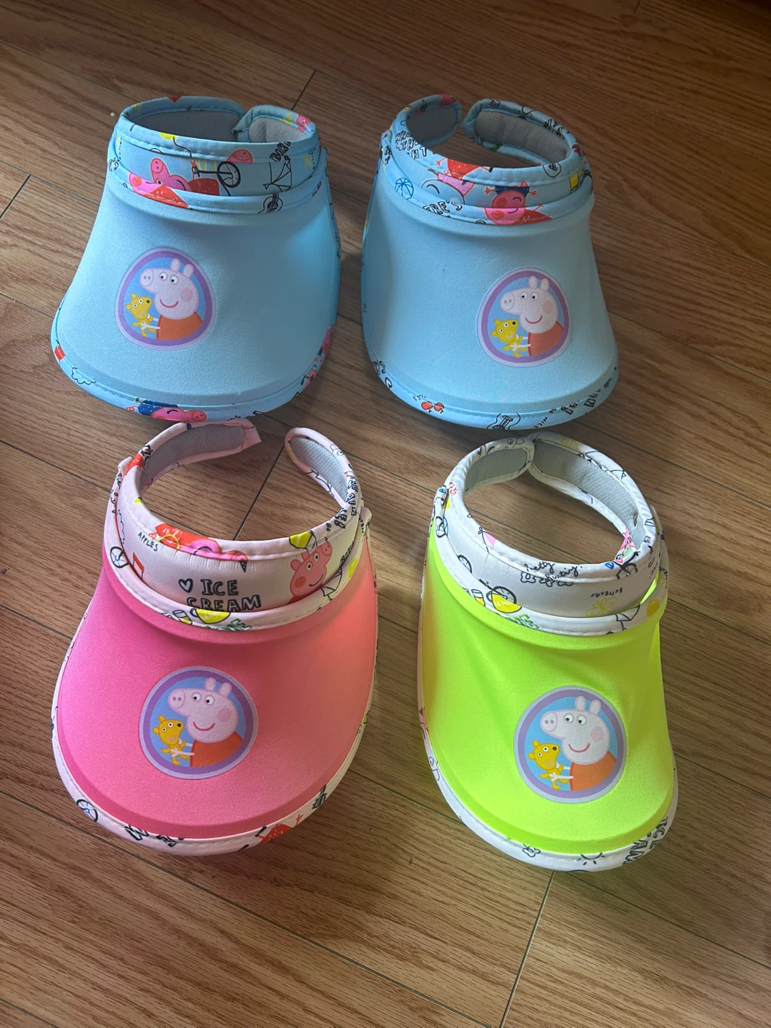4pcs Brand New Peppa Pig Children's Visor Hats - 4 Pack