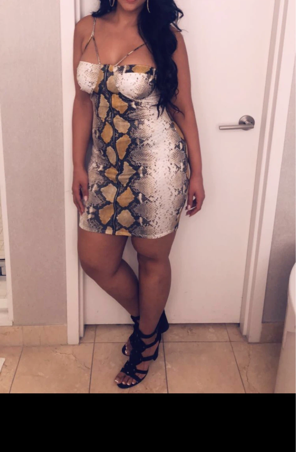 Snake Print Zipper Mini Dress size medium