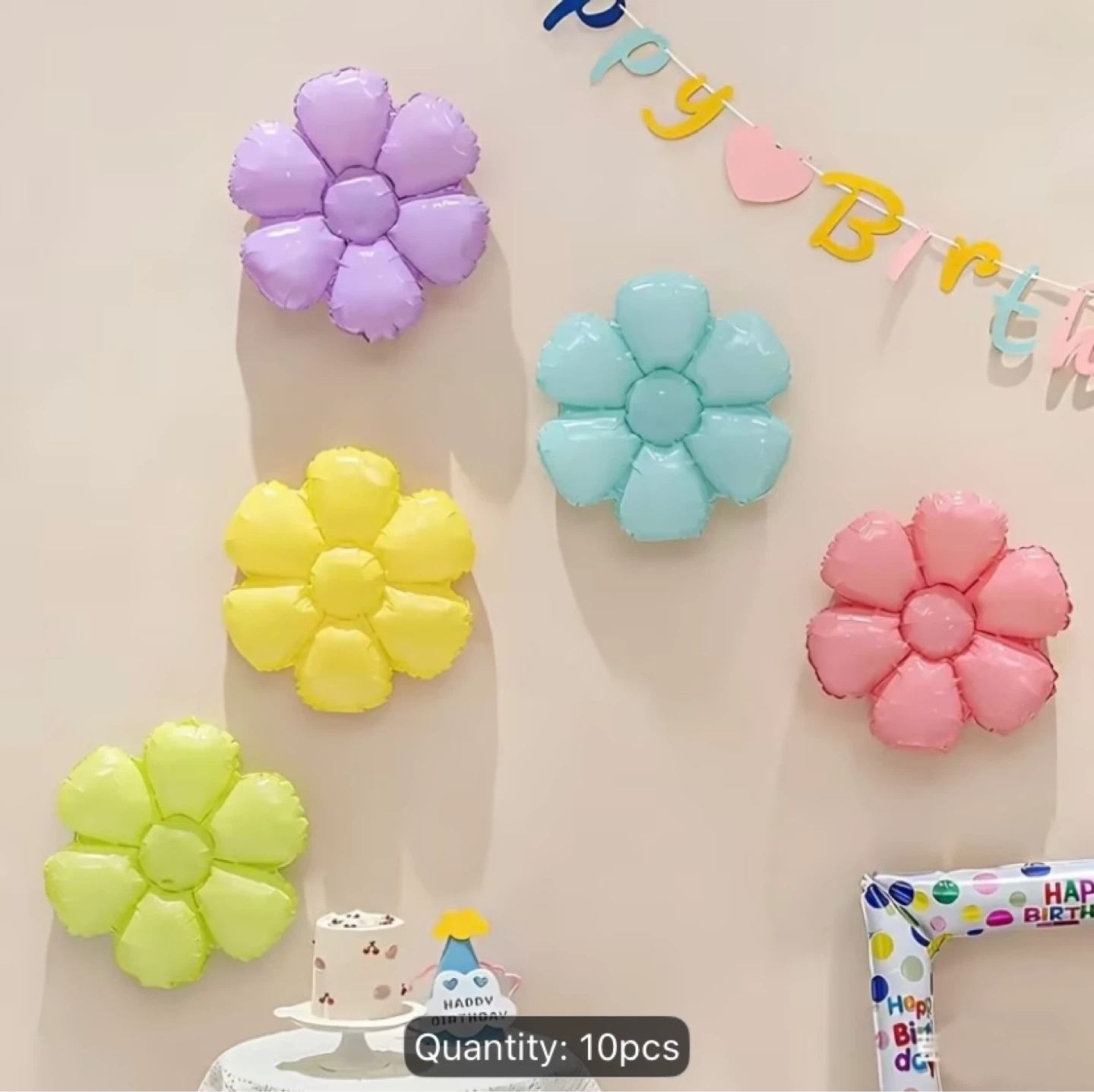 10pcs Flower Shaped Foil Balloons