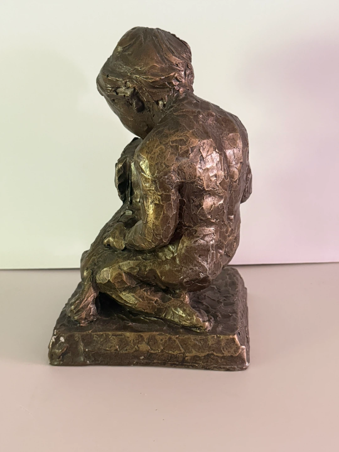 Statue of child with dog - photo 3
