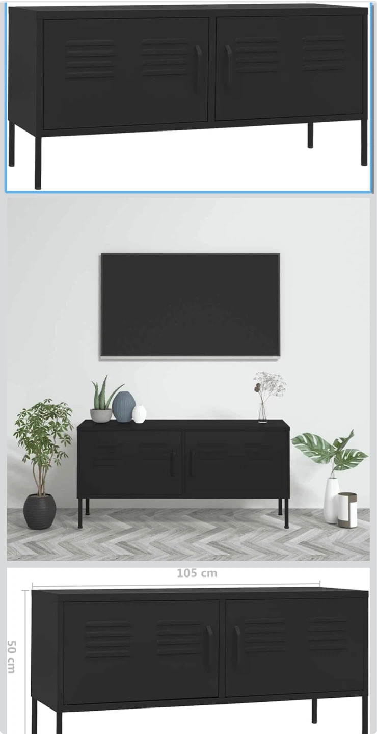 Black Metal Two-Door Cabinet