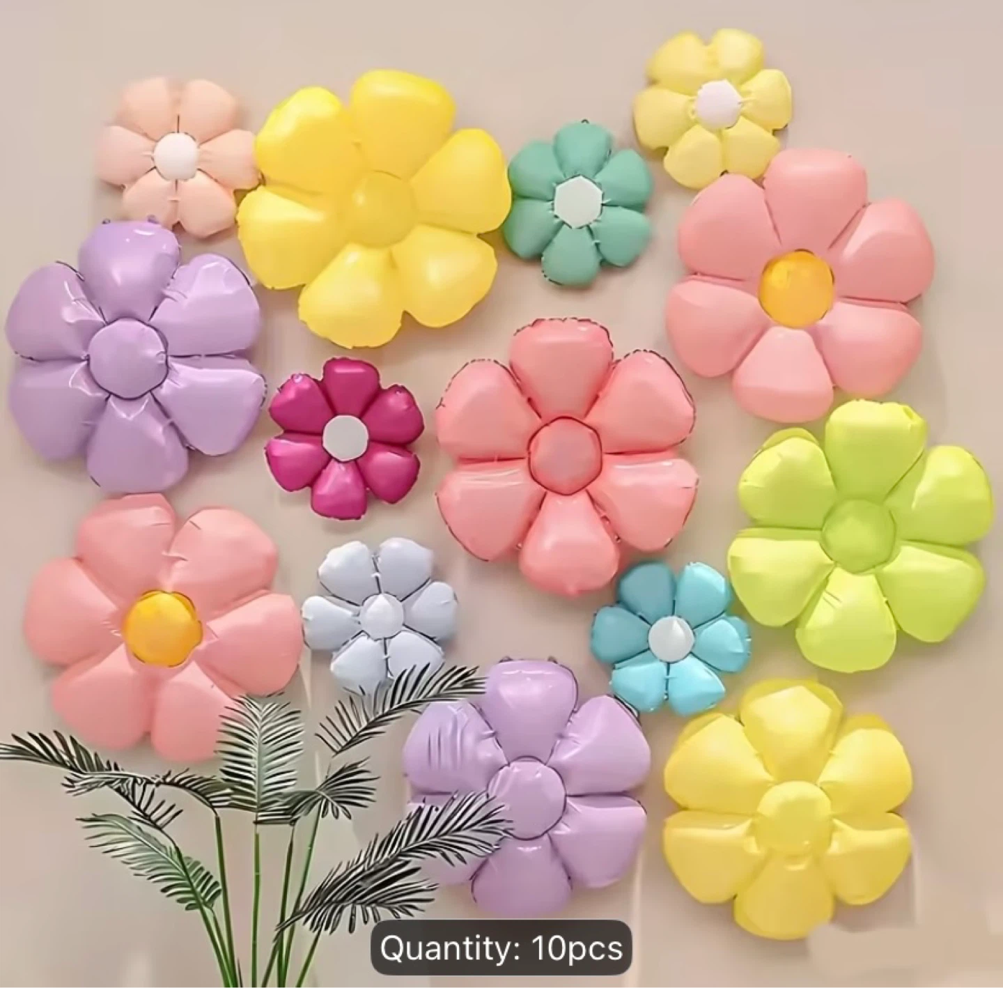 10pcs Flower Shaped Foil Balloons - photo 4