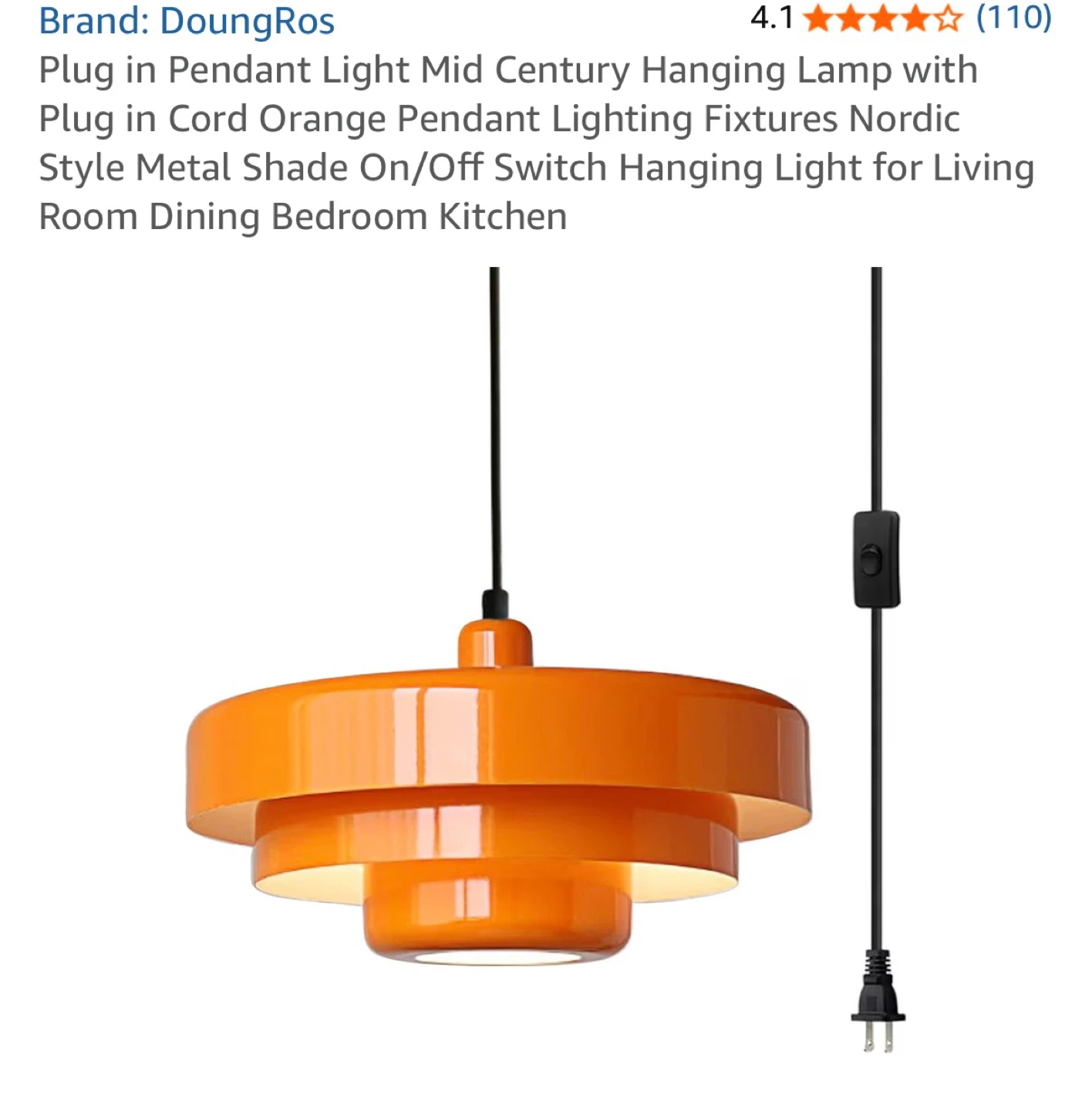 Hanging Lamp with Plug-In Cord ✨