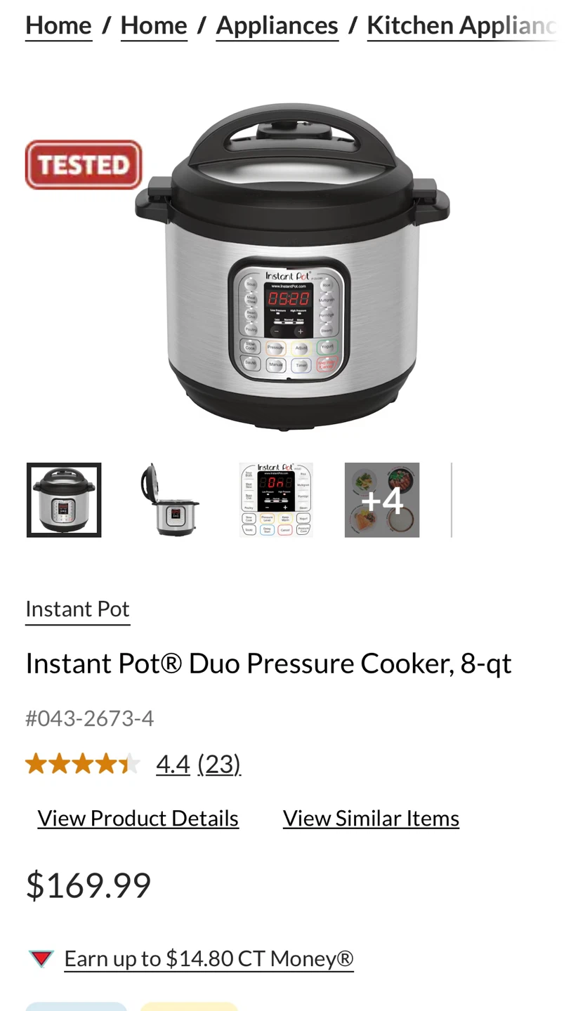 Instant Pot 8 Quart Pressure Cooker
