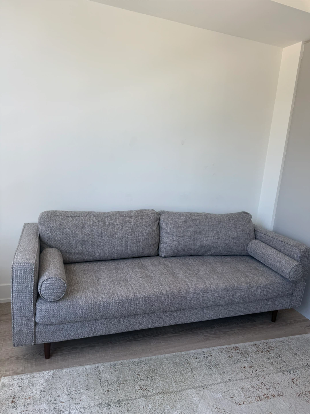 Grey upholstered sofa - photo 2