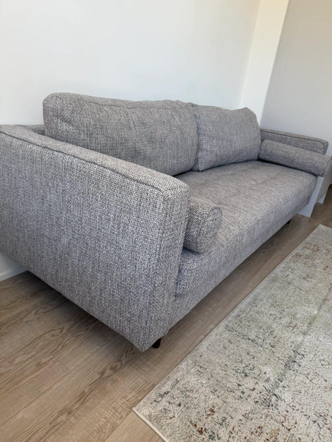 Grey upholstered sofa - photo 3