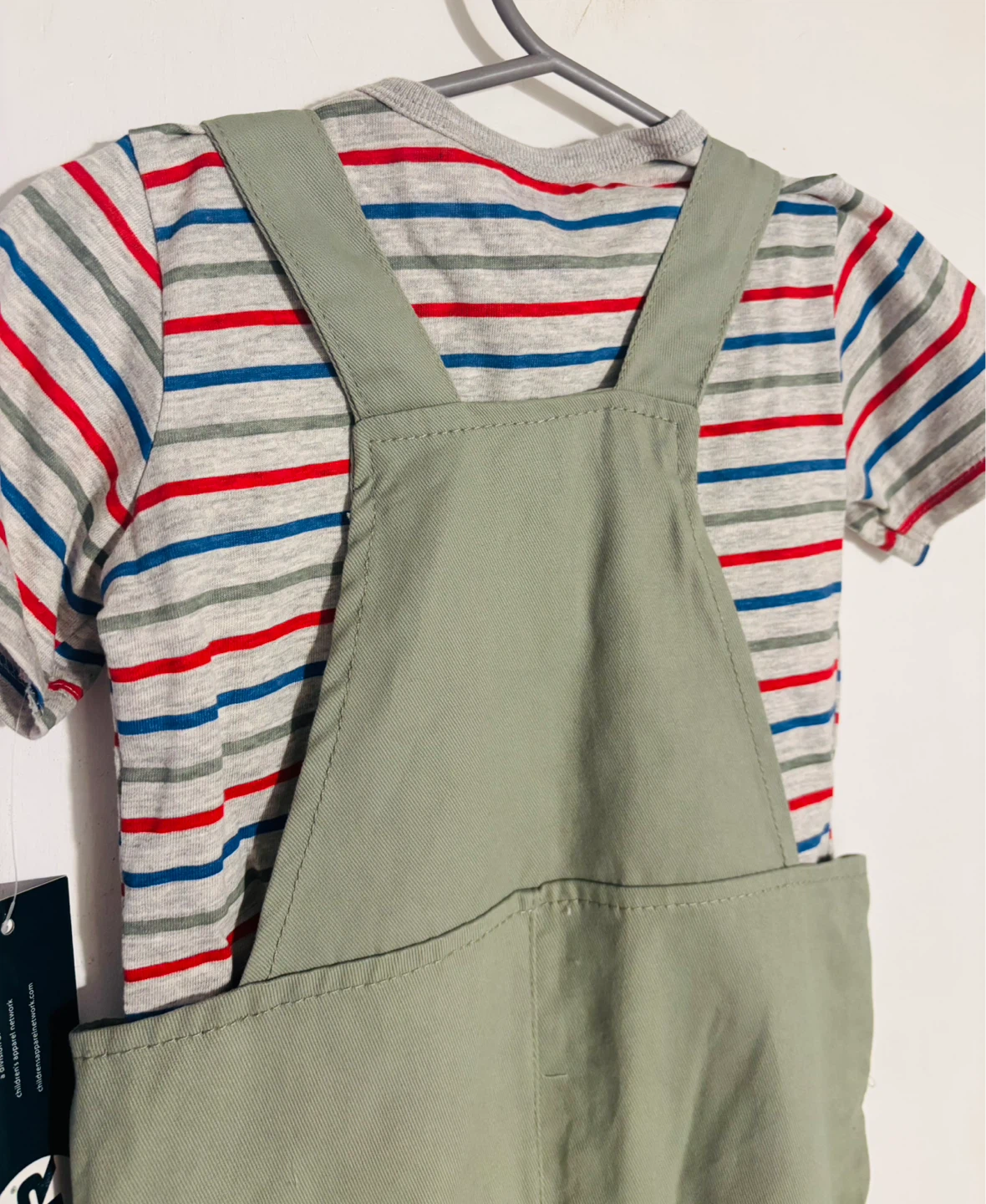 Little Rebels Baby Boys Striped T-Shirt and Overalls Set 2T - photo 4
