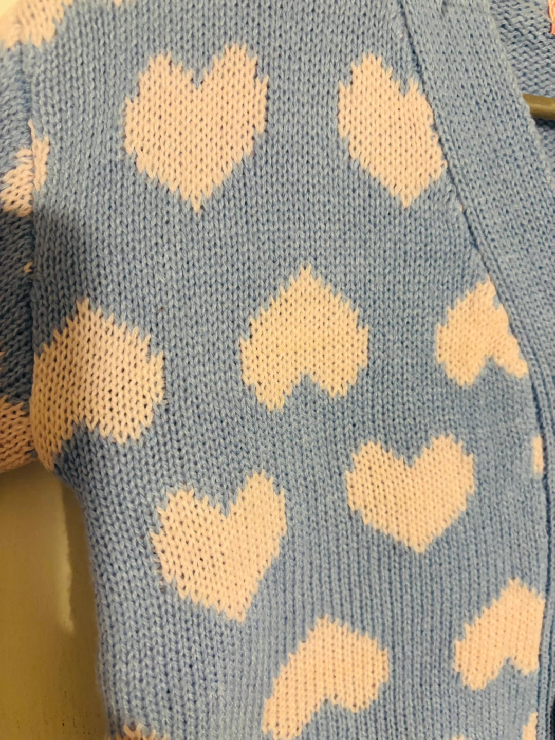 Pink Angel Baby Blue Heart Cardigan 24 Months - photo 4