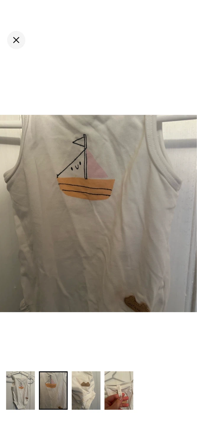 Souris Mini White Baby Bodysuit with Sailboat Graphic - photo 2