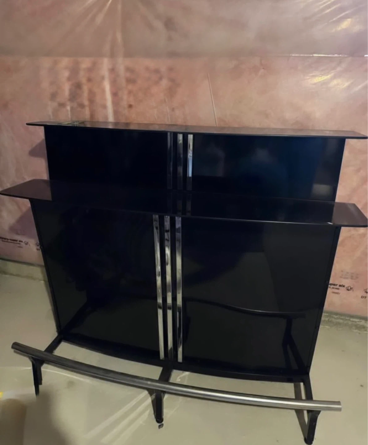 Black Bar Unit with Chrome Accents