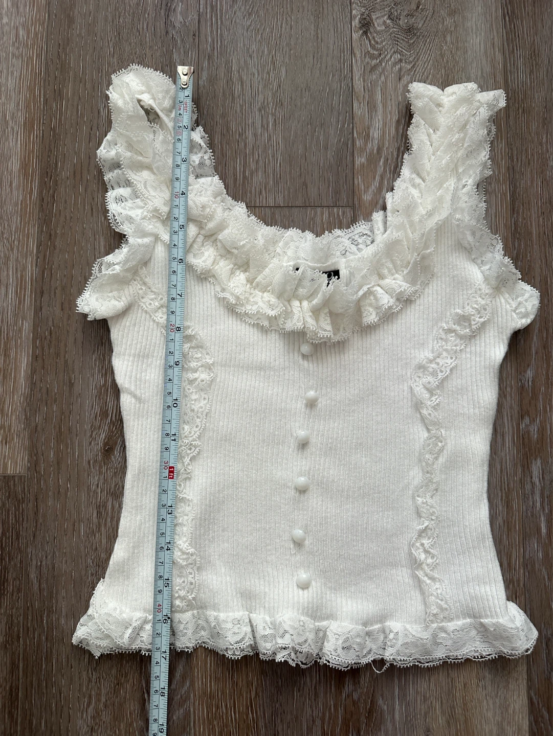 CATO White Ruffle Lace Tank Top - photo 3